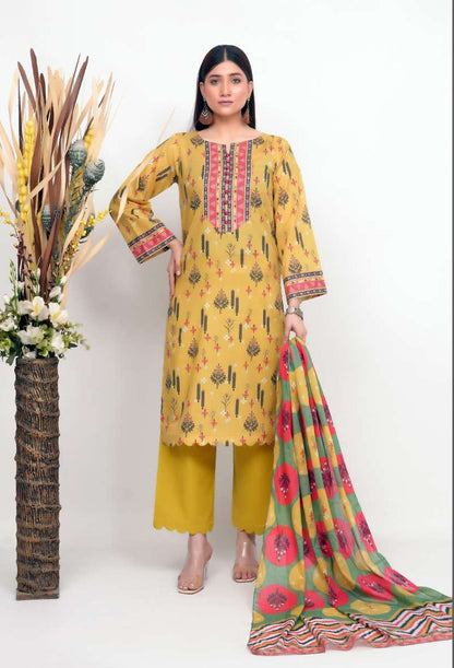 Bronze by Shama - 3PC Printed Lawn Suit - Eid 2025 Collection | Wholesale