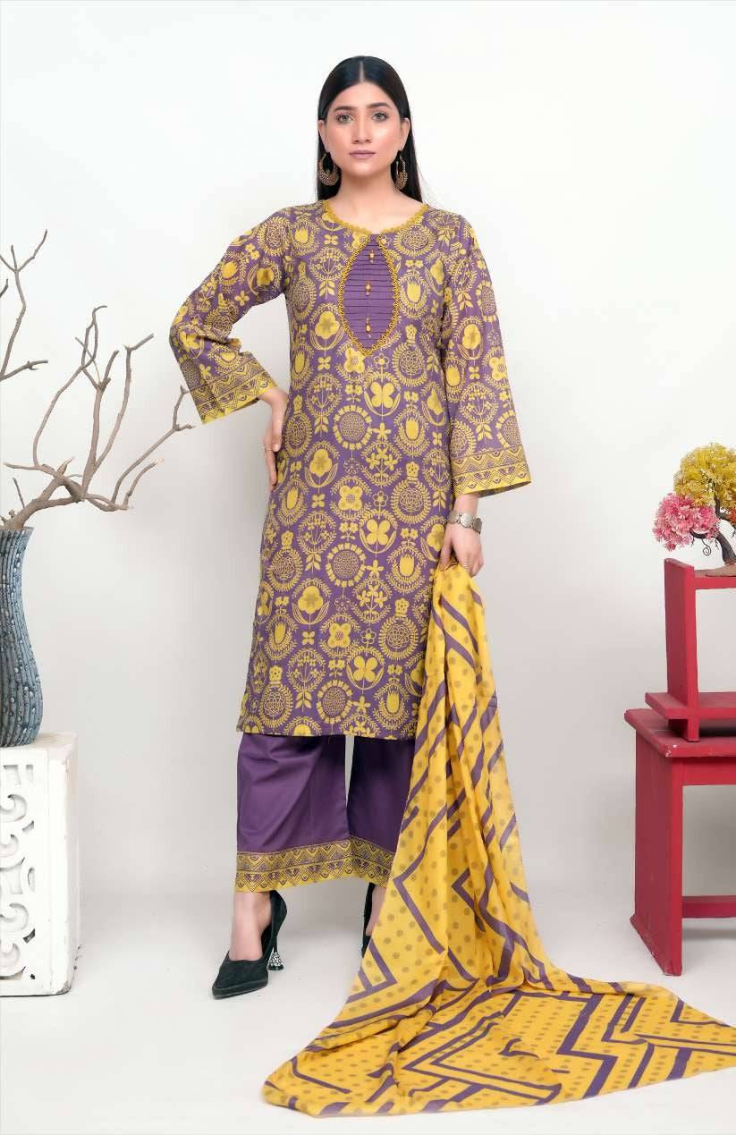 Bronze by Shama - 3PC Printed Lawn Suit - Eid 2025 Collection | Wholesale