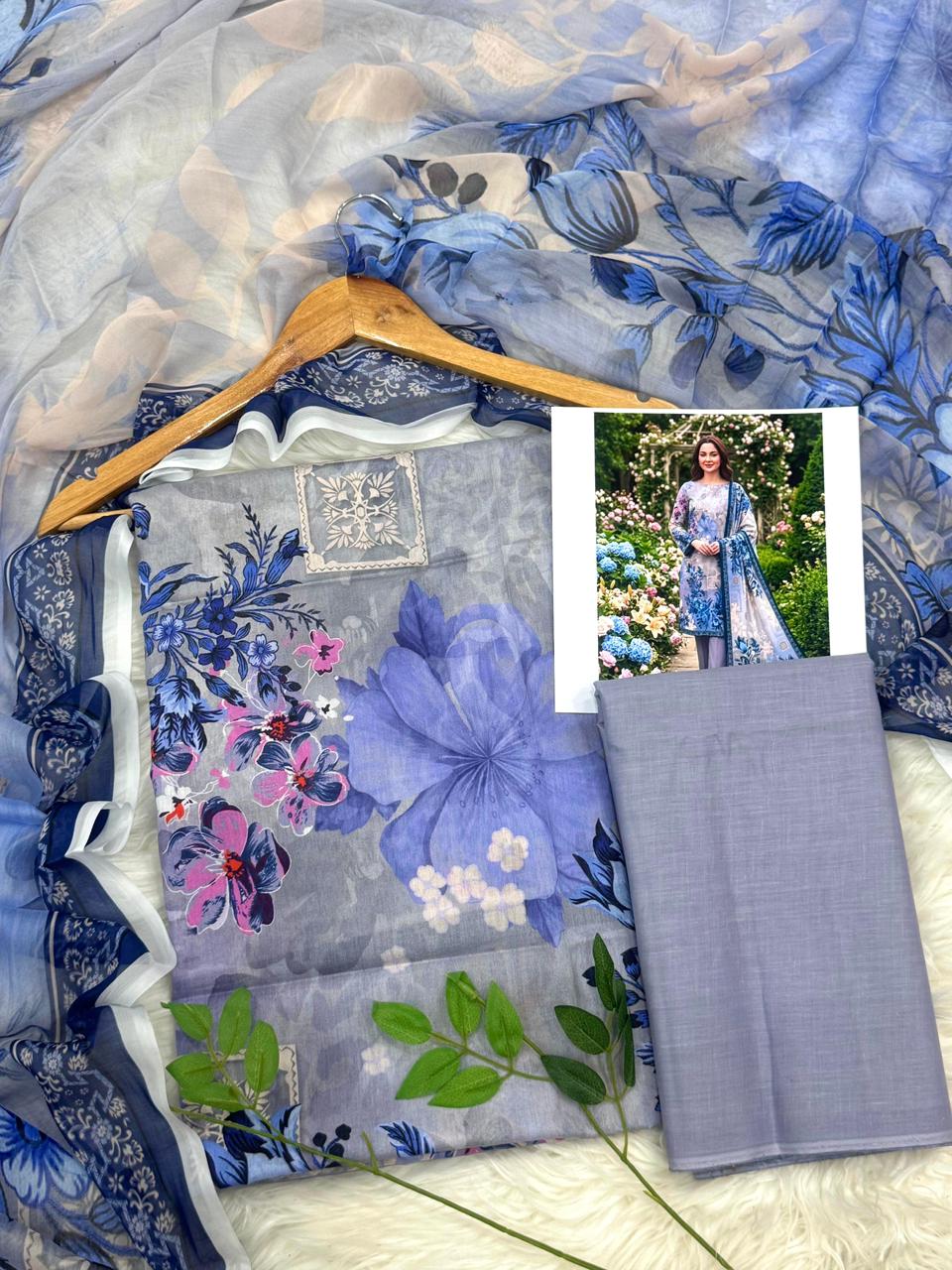 Sassi by Latif Arts Fine Lawn 3PC – Bambar Dupatta | Wholesale Suits