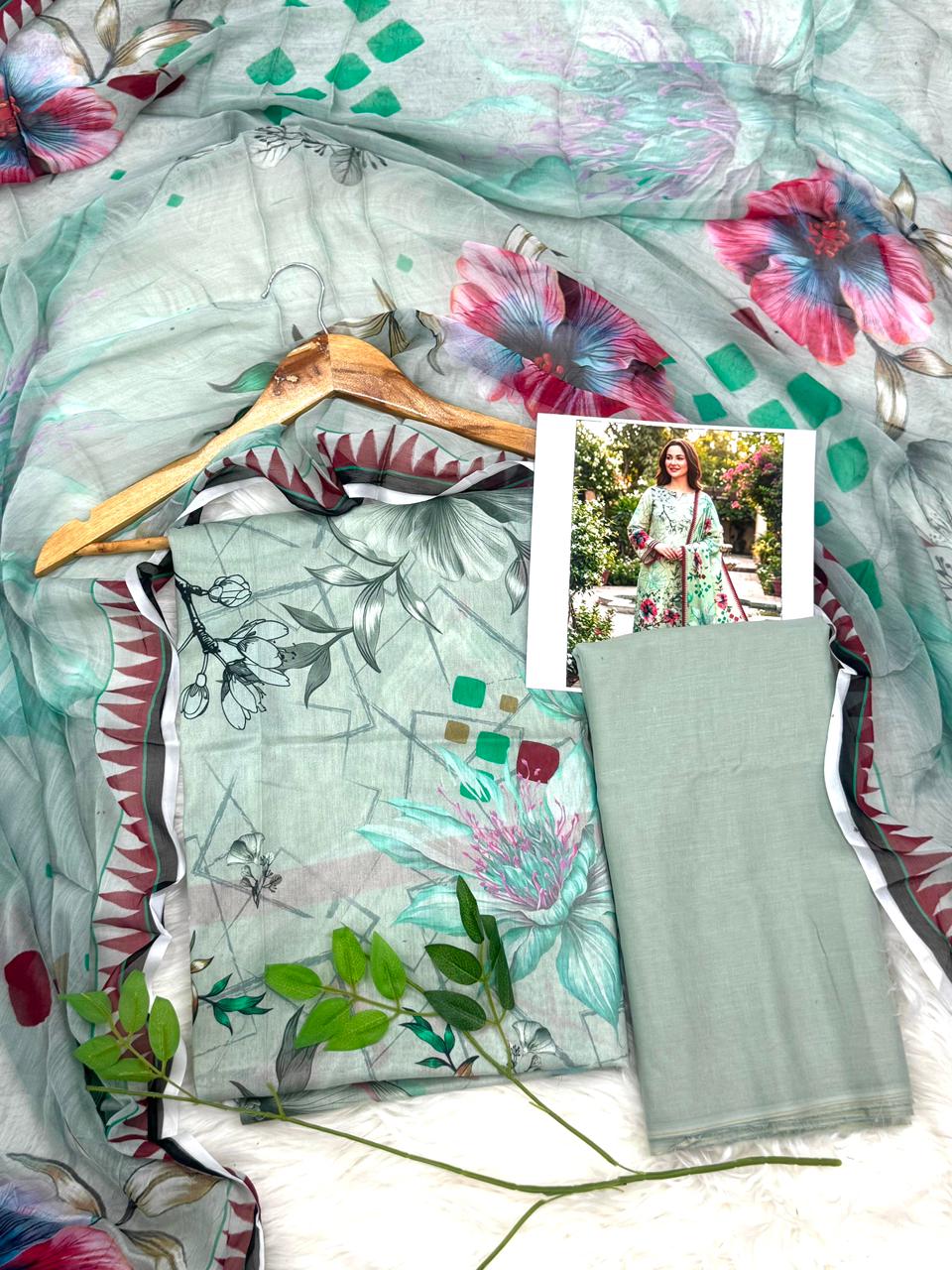 Sassi by Latif Arts Fine Lawn 3PC – Bambar Dupatta | Wholesale Suits