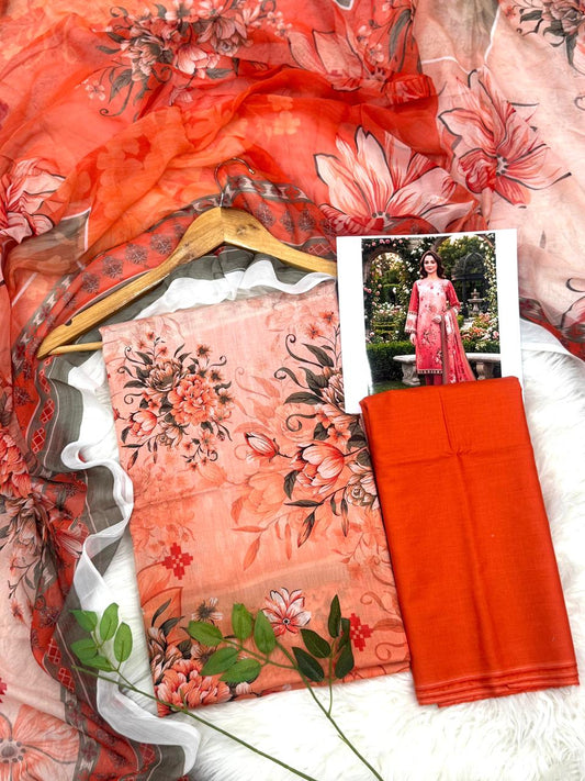 Sassi by Latif Arts Fine Lawn 3PC – Bambar Dupatta | Wholesale Suits