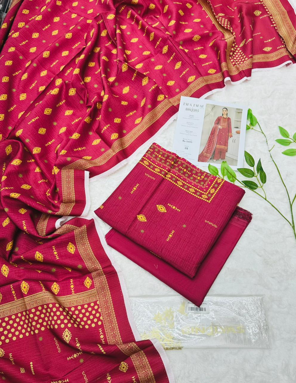 Esha–Eshal by Bin Ilyas Premium Viscose 3-Piece Volumn 1