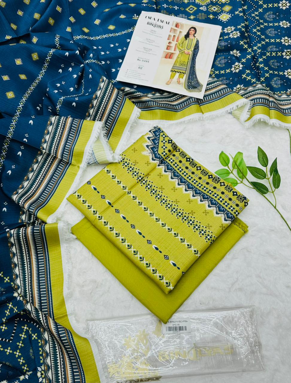 Esha–Eshal by Bin Ilyas Premium Viscose 3-Piece Volumn 2