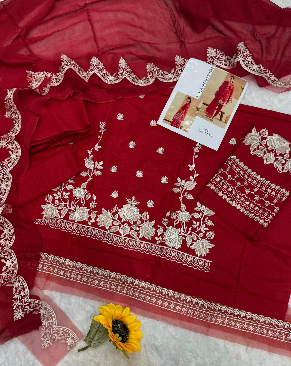 Mix Brand Embroidered Soft Cotton 3PC Unstitched Suits