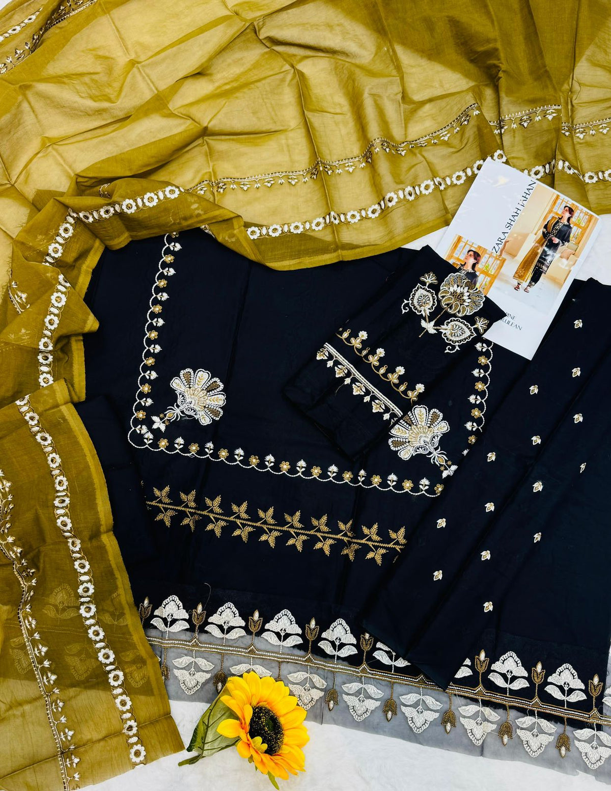 Mix Brand Embroidered Soft Cotton 3PC Unstitched Suits