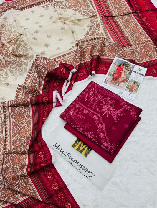 Musummrey Premium Linen Elegant Doria 3PC – Unstitched Suit