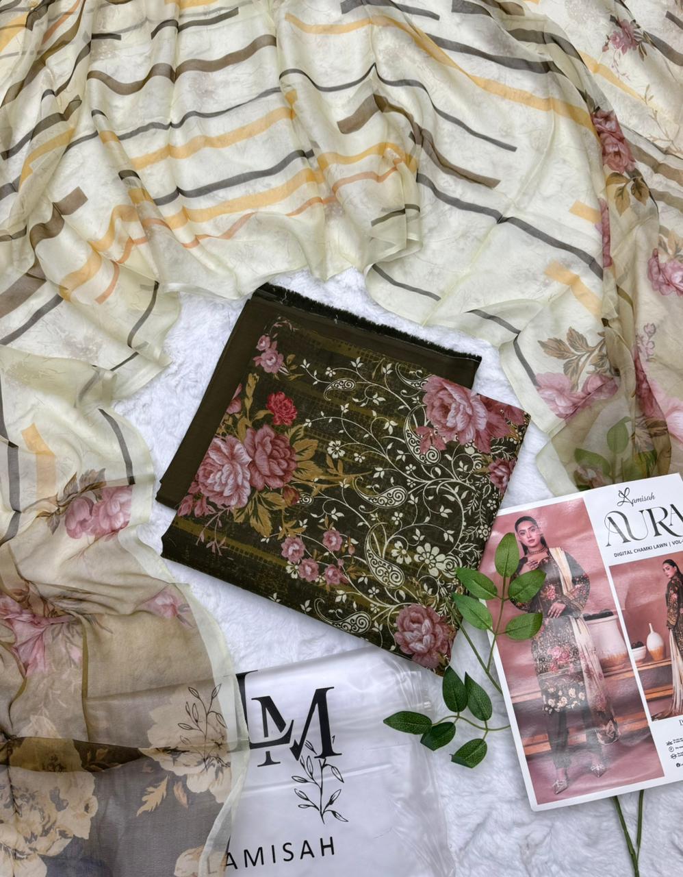Lamish Aura Digital Chamki Lawn Swiss 3PC Unstitched
