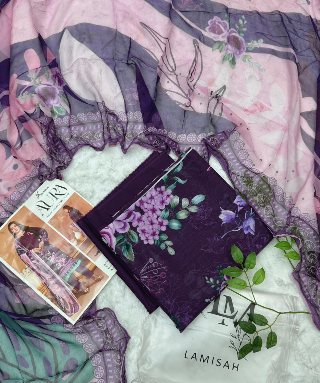 Lamish Aura Digital Chamki Lawn Swiss 3PC Unstitched