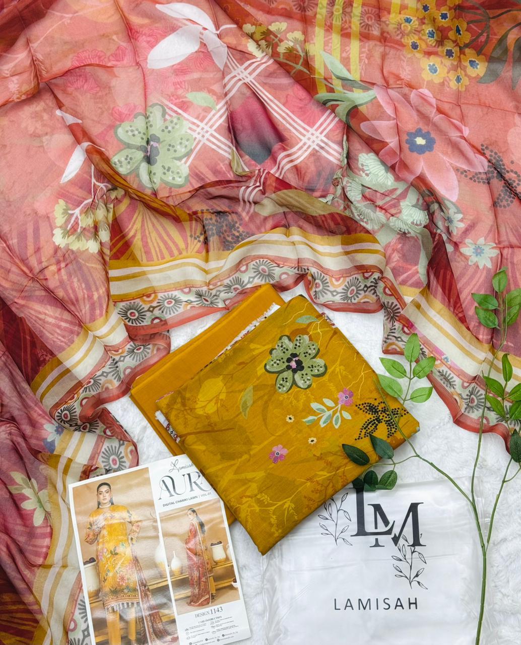Lamish Aura Digital Chamki Lawn Swiss 3PC Unstitched