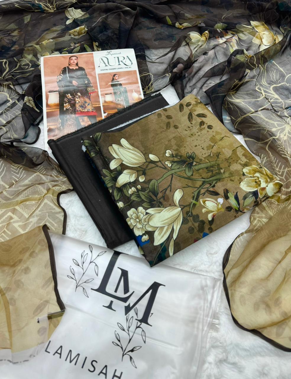 Lamish Aura Digital Chamki Lawn Swiss 3PC Unstitched