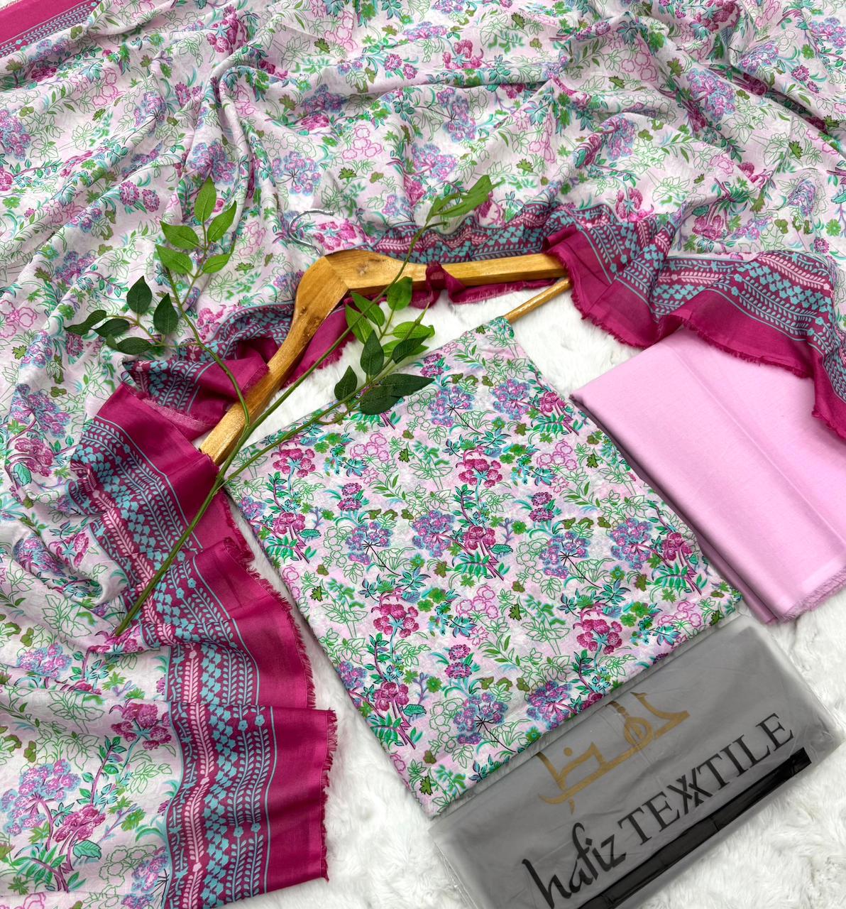 Al-Hafiz Textile Karachi Printed Lawn 3PC – Unstitched Wholesale Suits