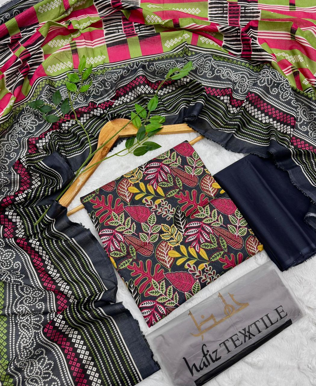 Al-Hafiz Textile Karachi Printed Lawn 3PC – Unstitched Wholesale Suits
