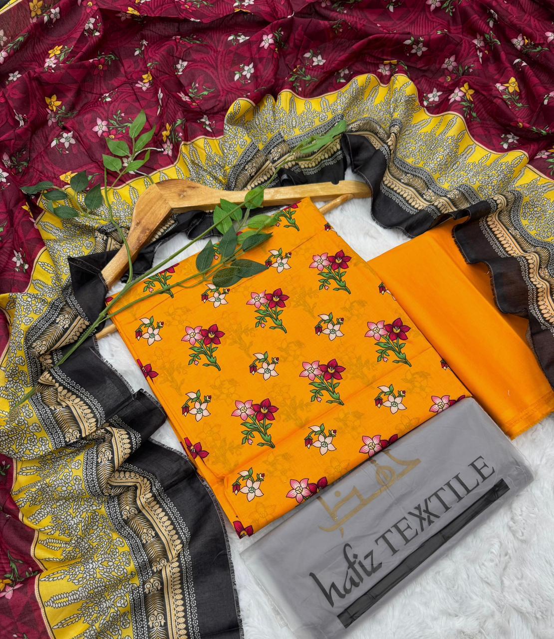 Al-Hafiz Textile Karachi Printed Lawn 3PC – Unstitched Wholesale Suits