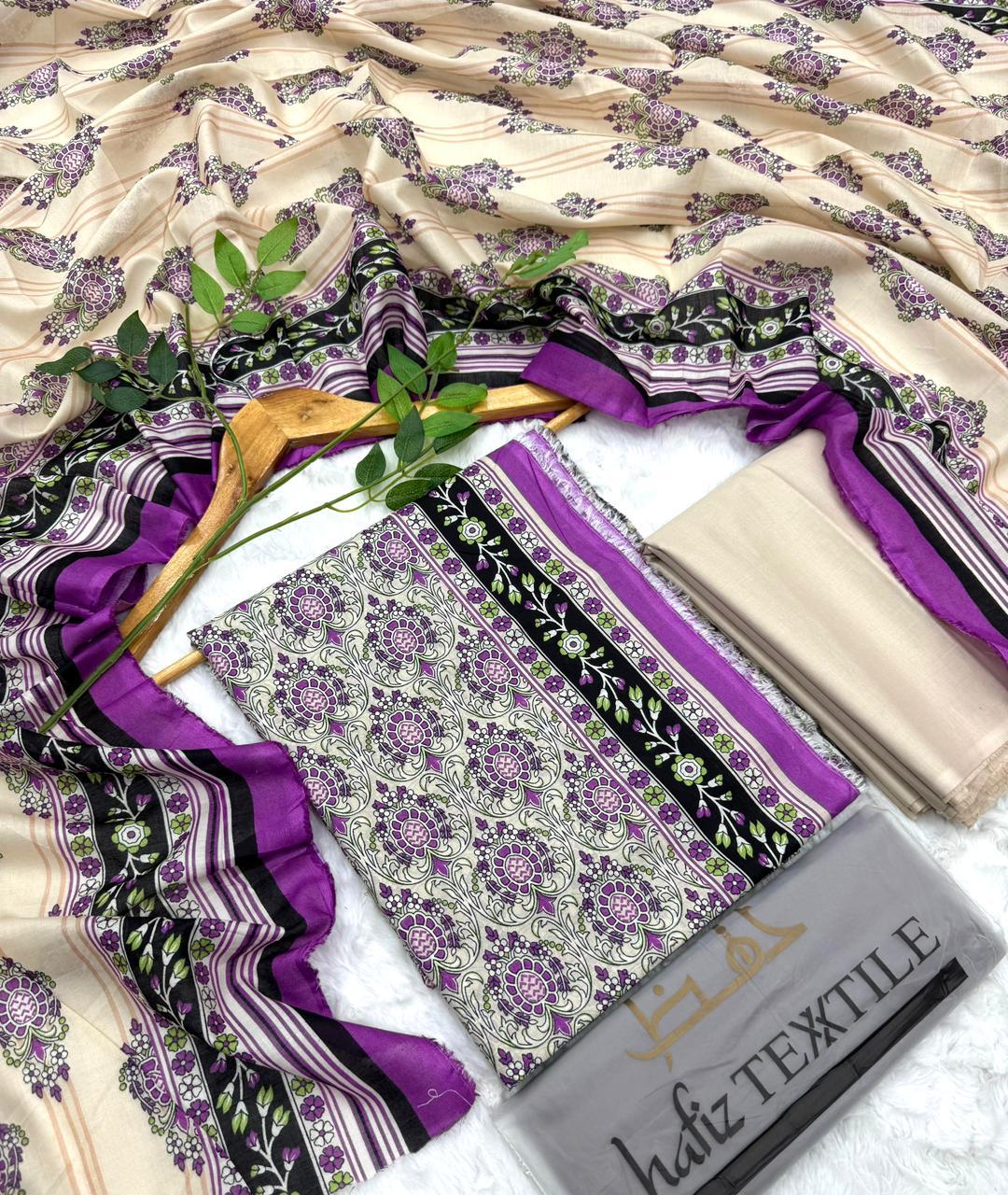 Al-Hafiz Textile Karachi Printed Lawn 3PC – Unstitched Wholesale Suits