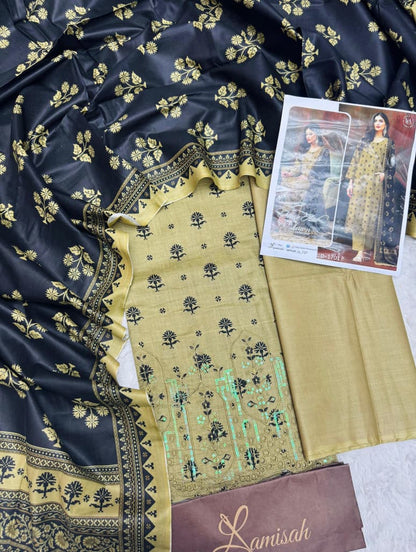 Noor e Azal Embroidered Lawn 3PC – Unstitched | Wholesale Suits