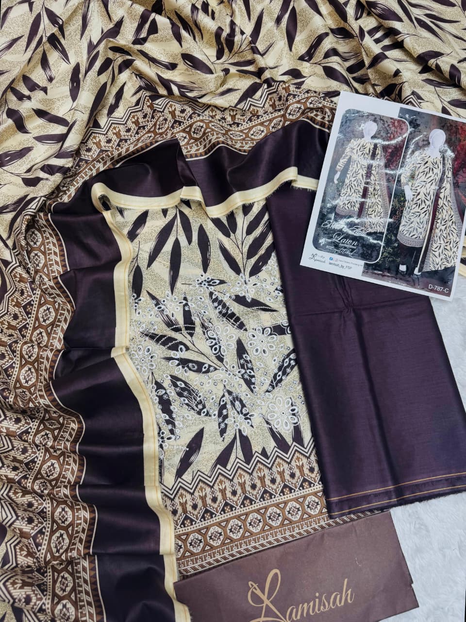 Noor e Azal Embroidered Lawn 3PC – Unstitched | Wholesale Suits