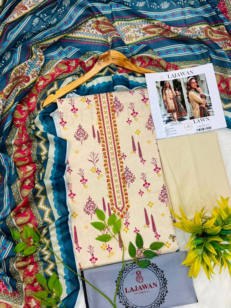 Lajawan Print Lawn 2026 3PC – Wholesale Suit
