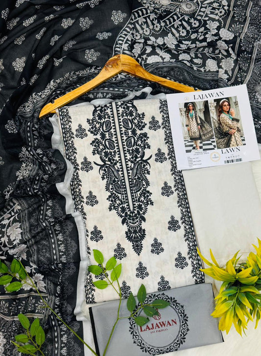 Lajawan Print Lawn 2026 3PC – Wholesale Suit
