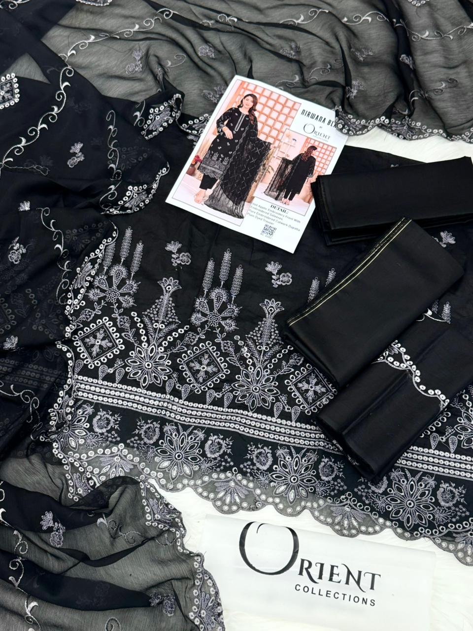 Niwana Black by Orient Lux Emb Lawn 3PC – Wholesale Suits