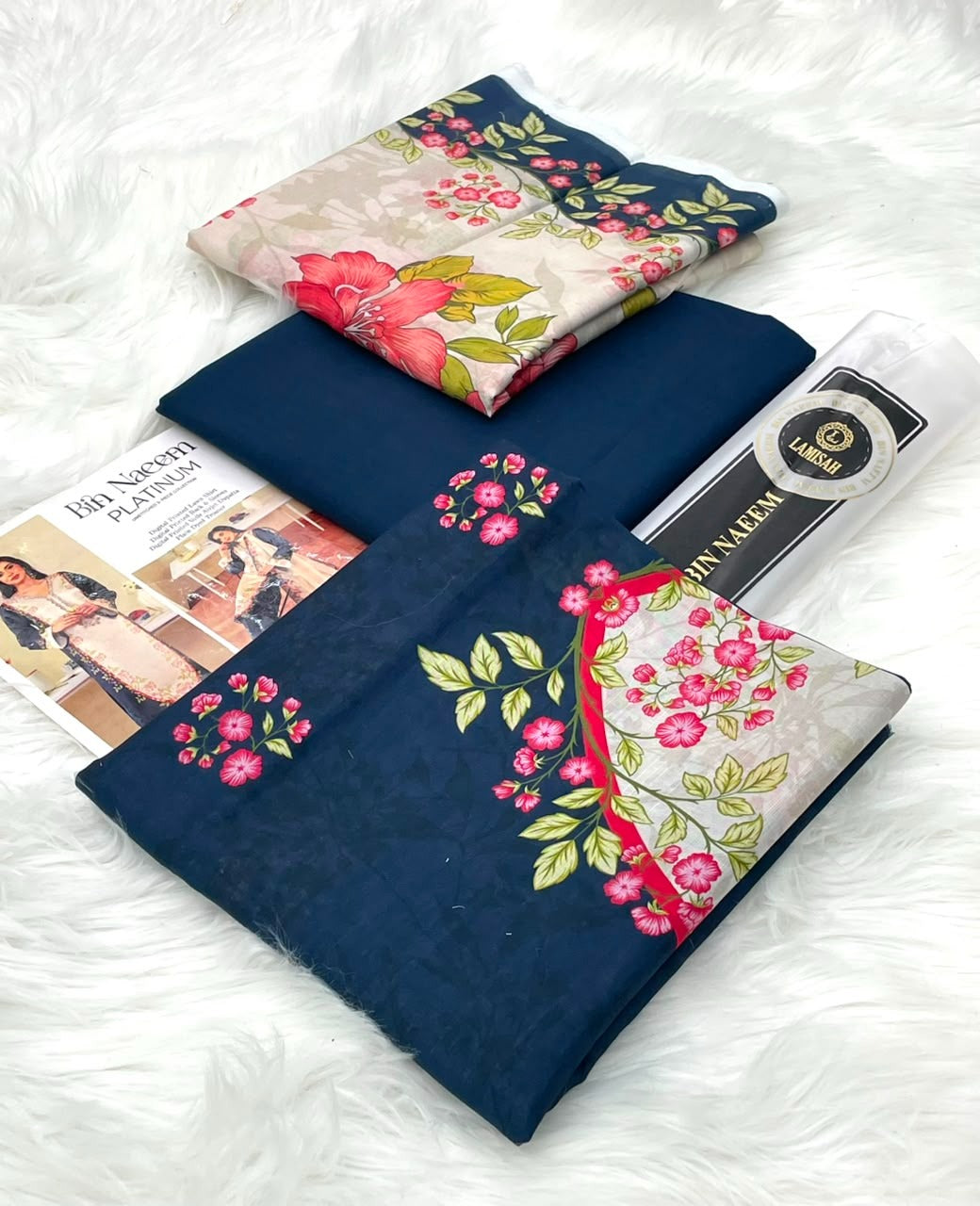 Bin Naeem Platinum 3PC Printed Lawn – Wholesale Suits