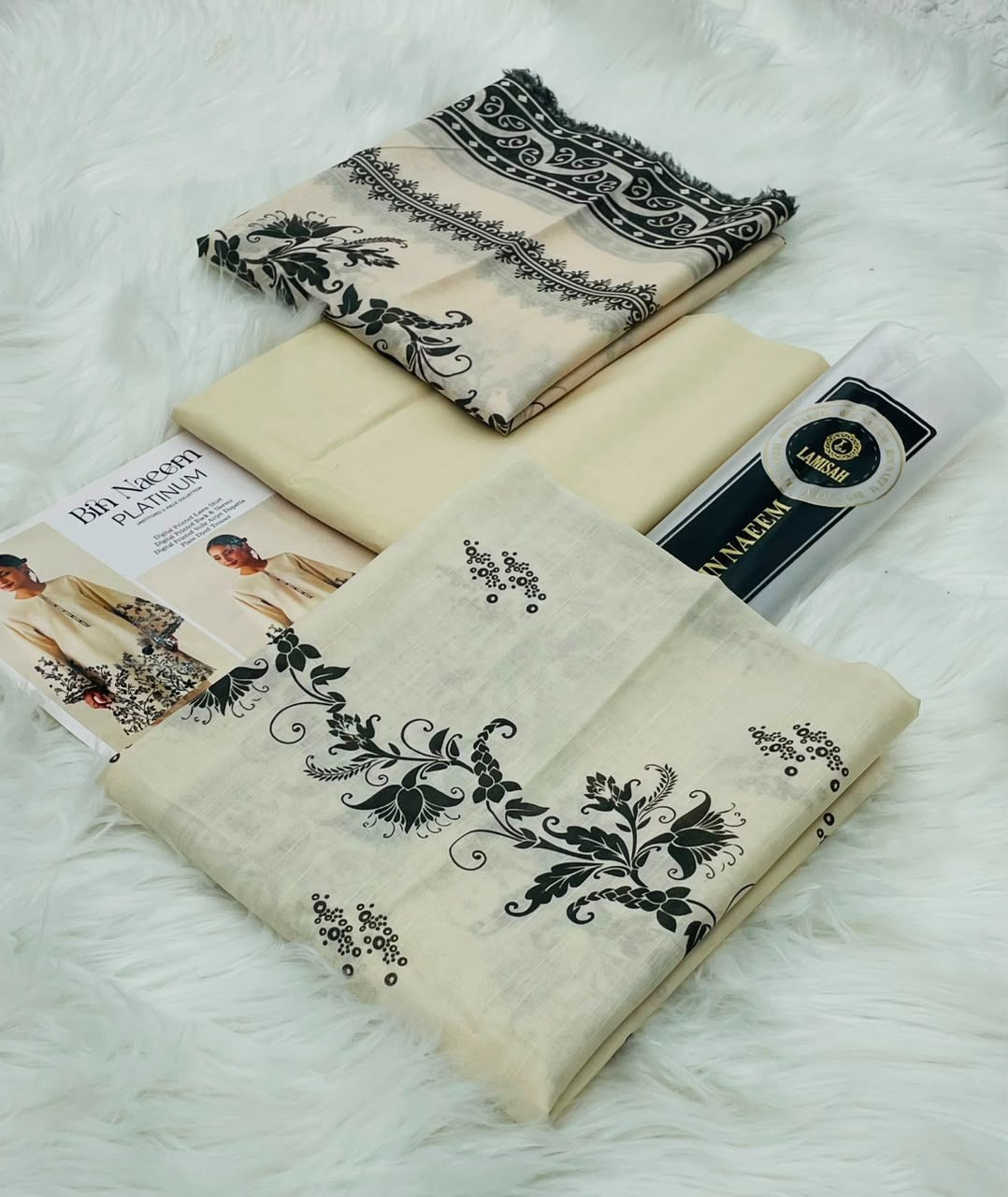 Bin Naeem Platinum 3PC Printed Lawn – Wholesale Suits