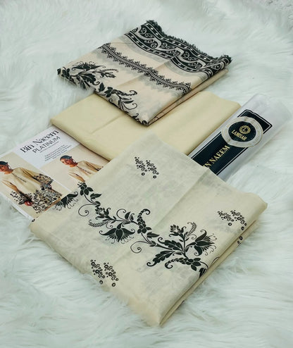 Bin Naeem Platinum 3PC Printed Lawn – Wholesale Suits