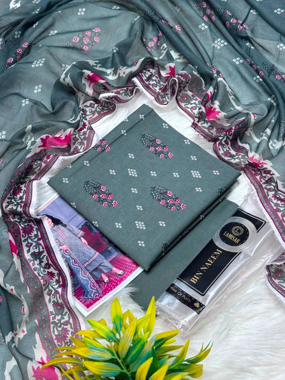 Bin Naeem Platinum Vol-2 3PC Printed Lawn – Wholesale Suits