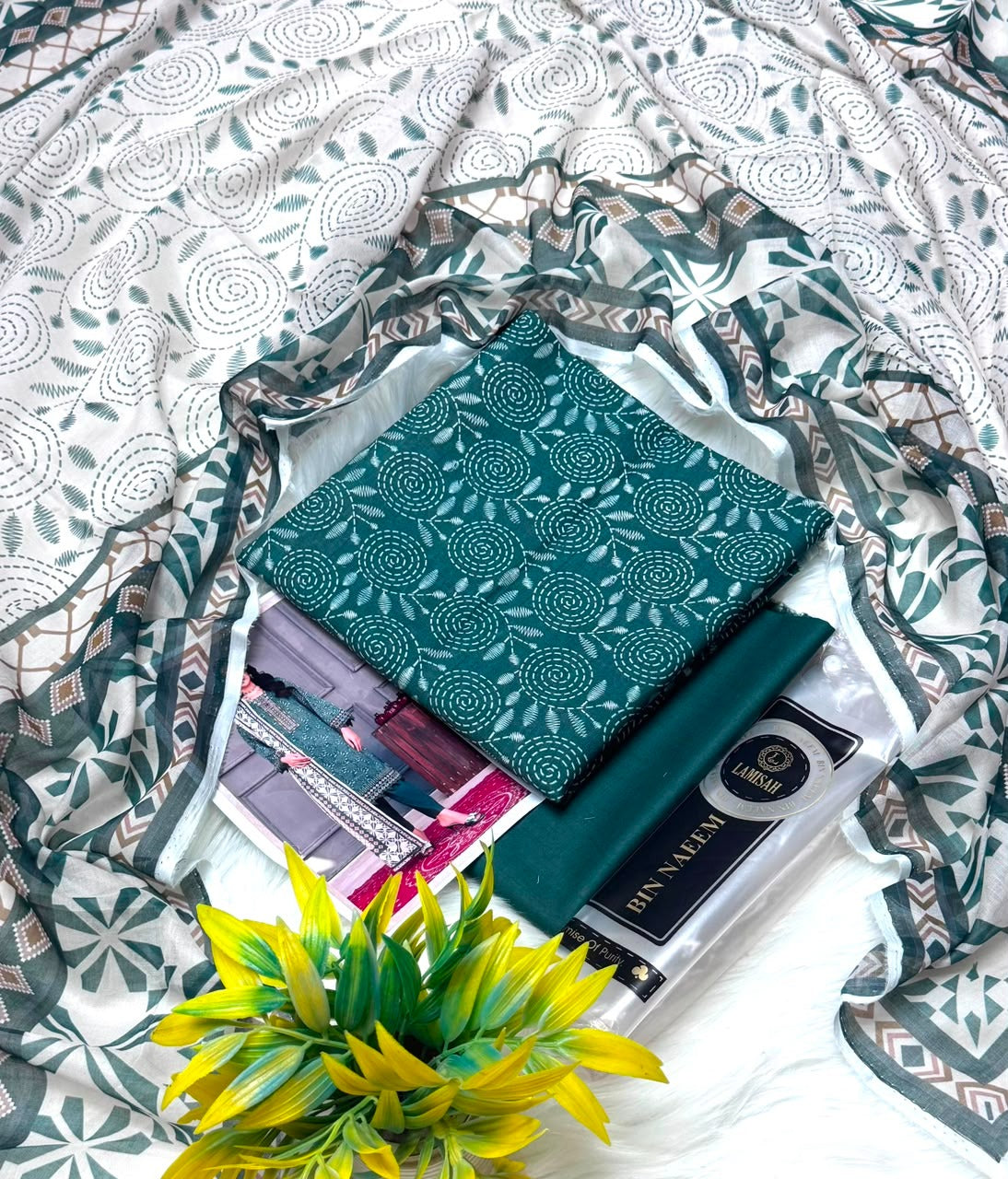 Bin Naeem Platinum Vol-2 3PC Printed Lawn – Wholesale Suits