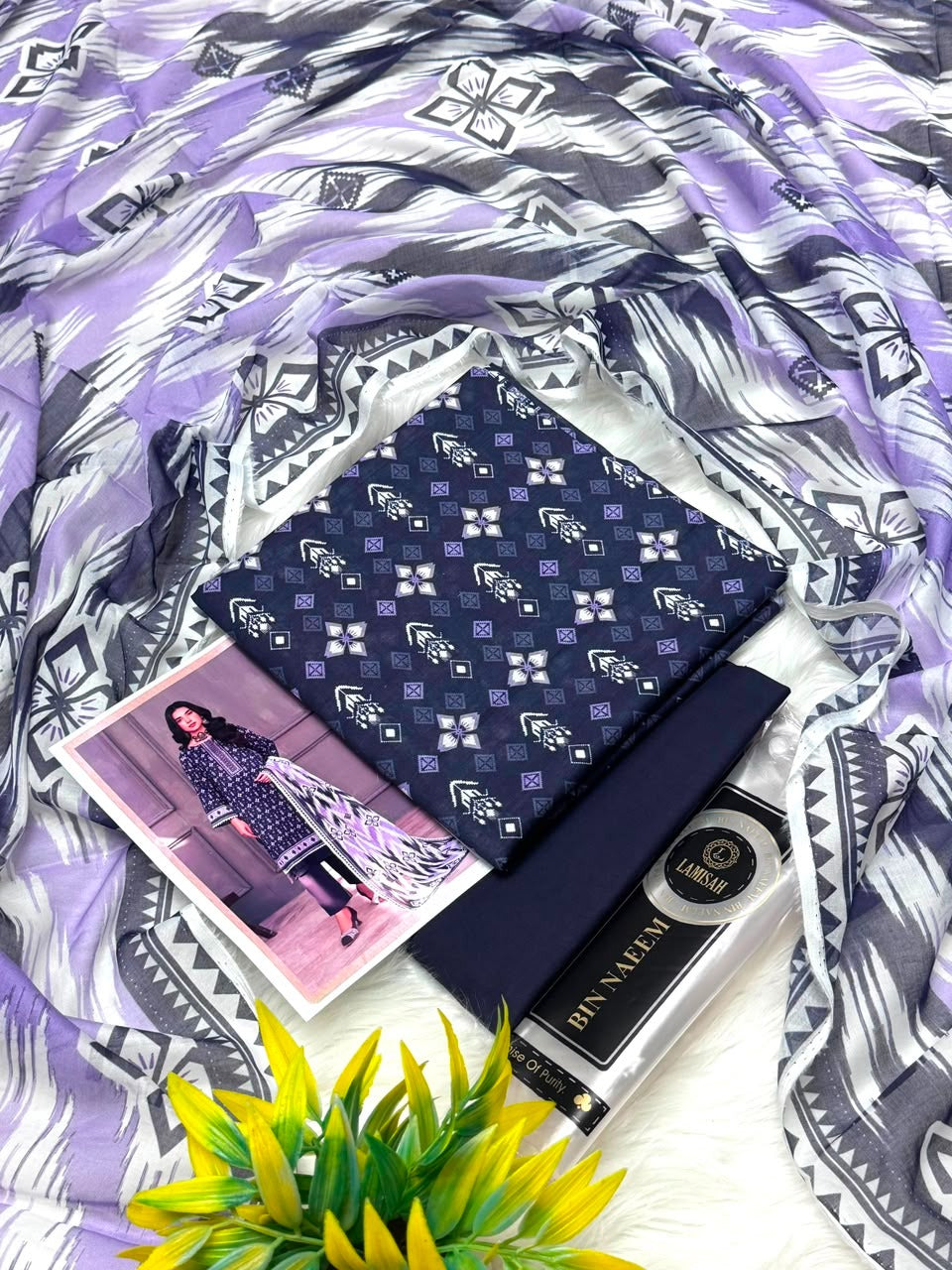 Bin Naeem Platinum Vol-2 3PC Printed Lawn – Wholesale Suits