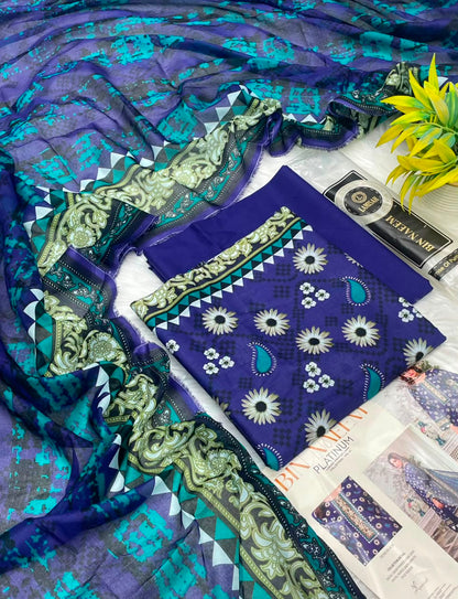 Bin Naeem Platinum Vol-43 3PC Printed Lawn – Wholesale Suits