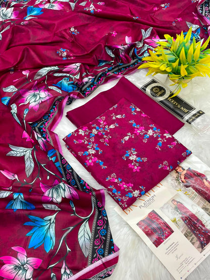 Bin Naeem Platinum Vol-43 3PC Printed Lawn – Wholesale Suits