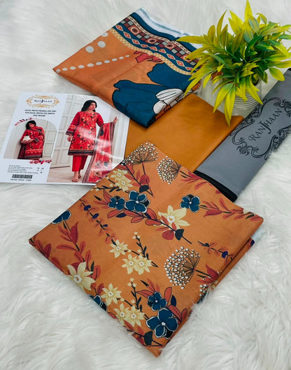 Ranjhaan 3PC Printed Lawn Wholesale Suit