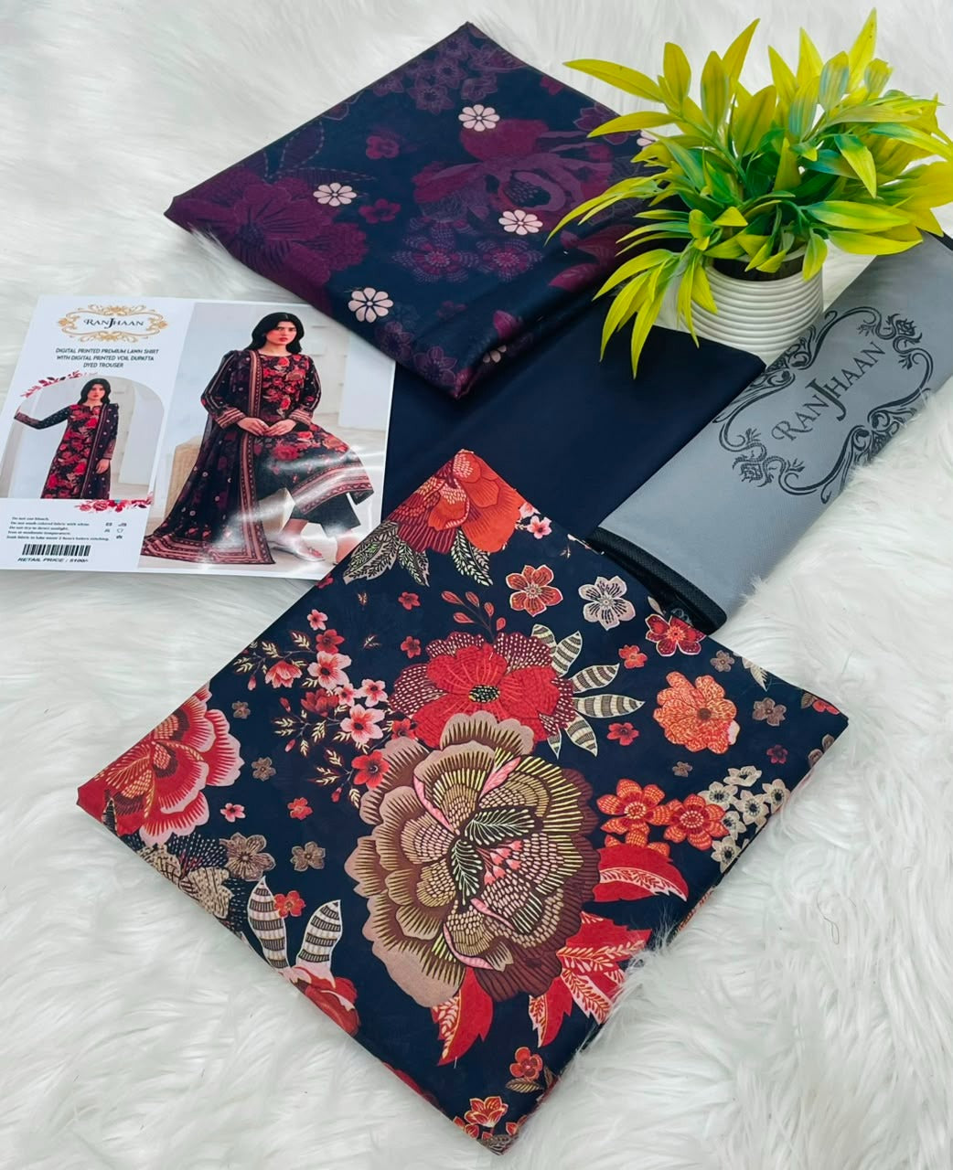 Ranjhaan 3PC Printed Lawn Wholesale Suit