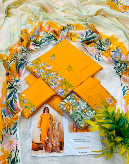 Pareesa Lawn 3PC Printed Premium | Wholesale Suit