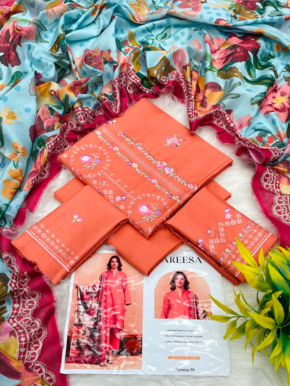 Pareesa Lawn 3PC Printed Premium | Wholesale Suit