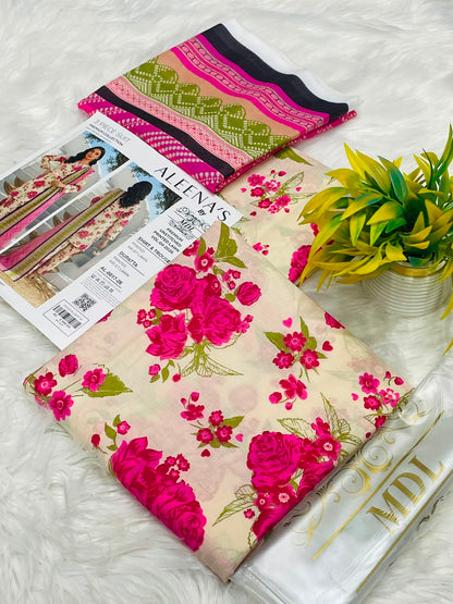 Aleena's by MDL Premium Unstitched Lawn Vol-04 2026 – 3PC