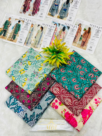 Aleena's by MDL Premium Unstitched Lawn Vol-04 2026 – 3PC