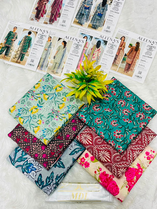Aleena's by MDL Premium Unstitched Lawn Vol-04 2026 – 3PC