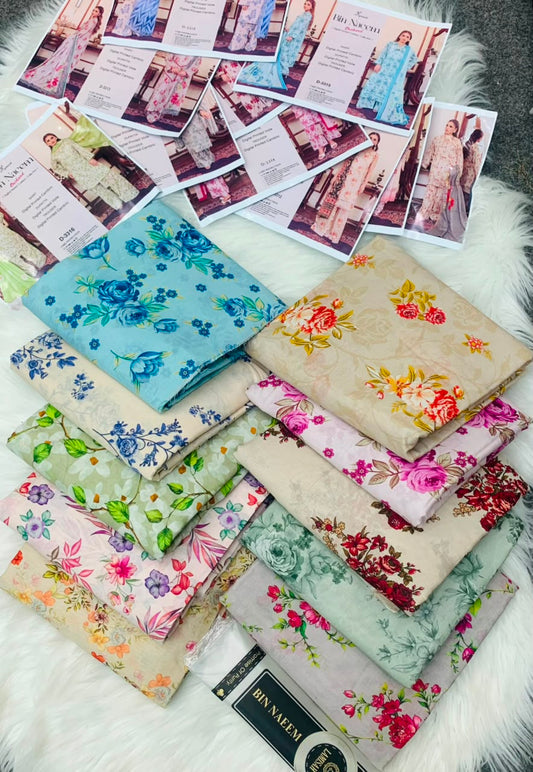 Bin Naeem Orchard – Digital Printed Cambric 3PC