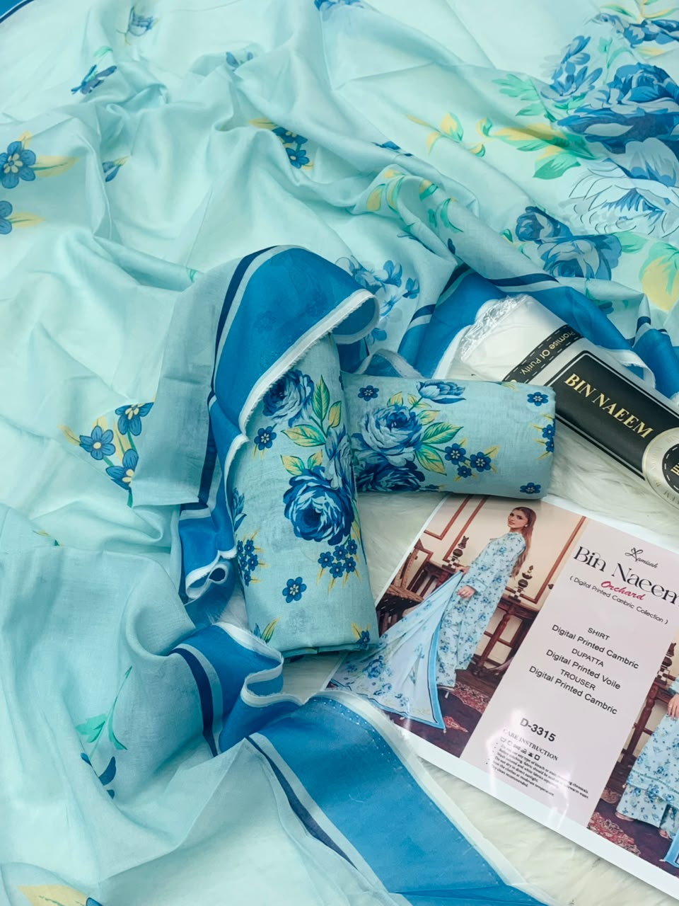 Bin Naeem Orchard – Digital Printed Cambric 3PC