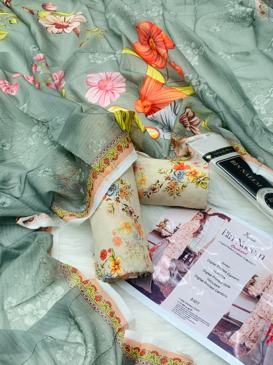Bin Naeem Orchard – Digital Printed Cambric 3PC