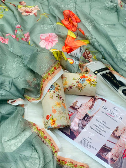 Bin Naeem Orchard – Digital Printed Cambric 3PC