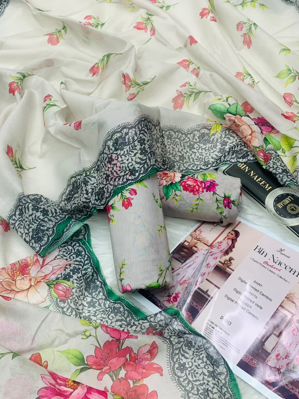 Bin Naeem Orchard – Digital Printed Cambric 3PC
