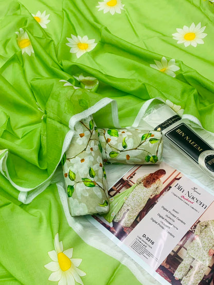 Bin Naeem Orchard – Digital Printed Cambric 3PC