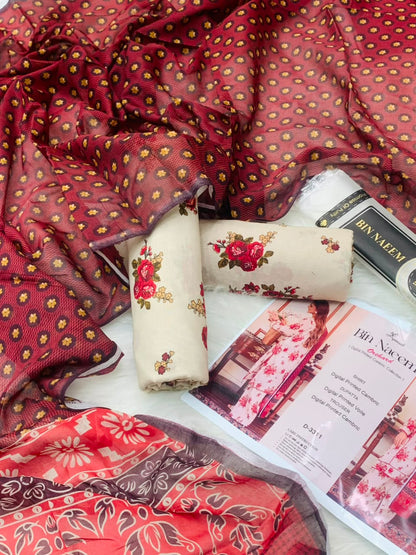 Bin Naeem Orchard – Digital Printed Cambric 3PC