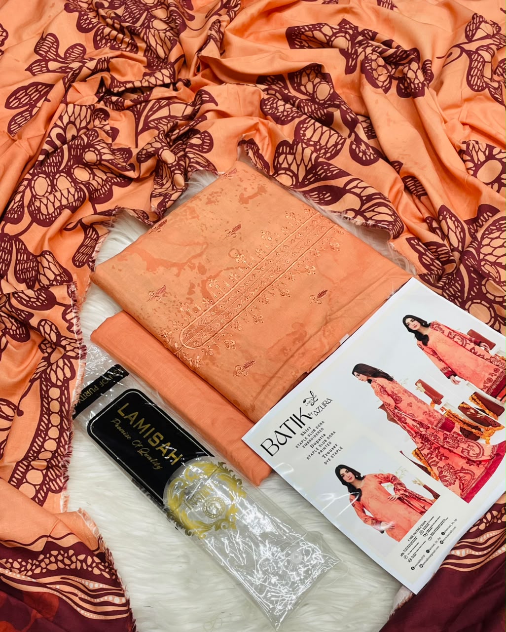 Batik By Azura Slub Embroidered Linen 3PC Winter Collection