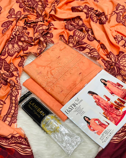Batik By Azura Slub Embroidered Linen 3PC Winter Collection