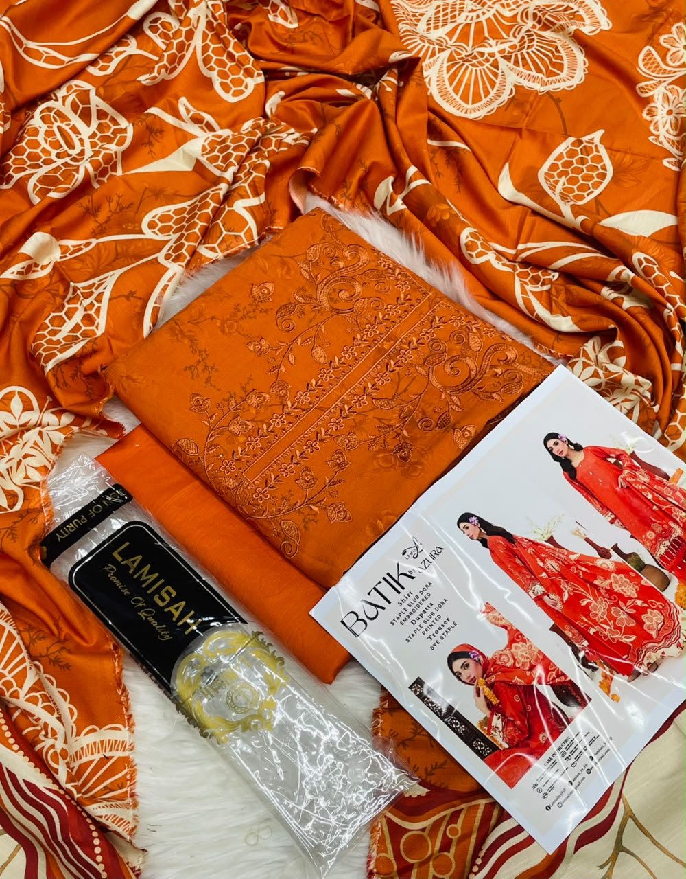 Batik By Azura Slub Embroidered Linen 3PC Winter Collection