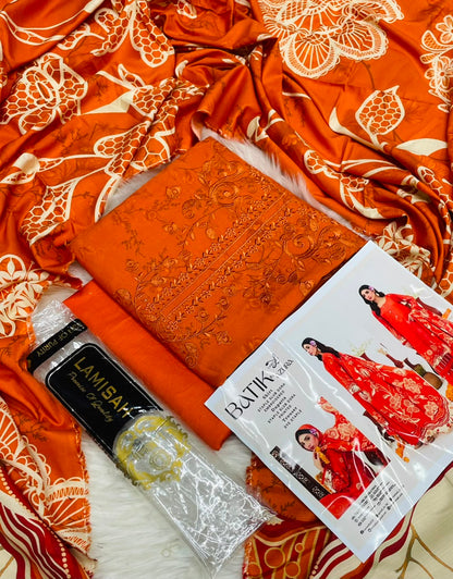 Batik By Azura Slub Embroidered Linen 3PC Winter Collection