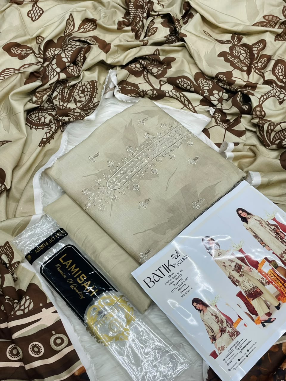 Batik By Azura Slub Embroidered Linen 3PC Winter Collection